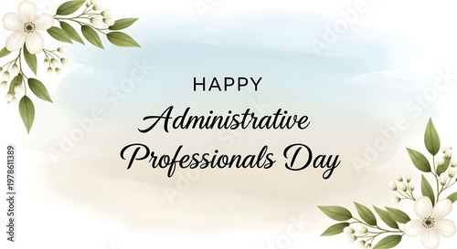 Happy administrative professionals day celebration with floral design