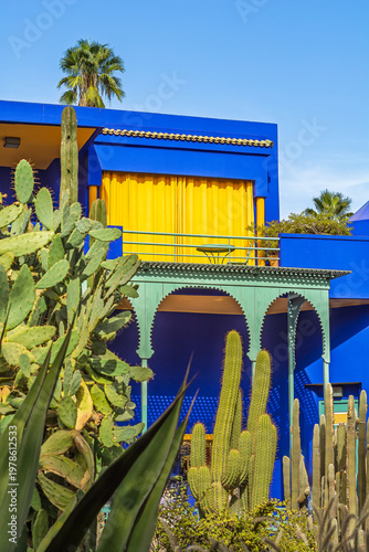 Scenic view of Jardin Majorelle in Marrakech in Morocco