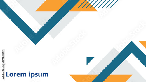 фотографія Modern abstract geometric background with blue and orange triangles vector illus