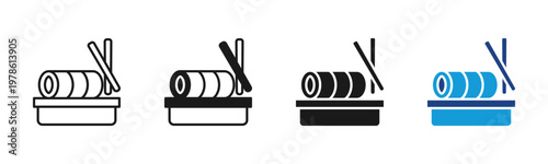 Sushi Roll icon set multiple style collection
