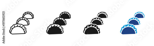 Dumpling icon set multiple style collection