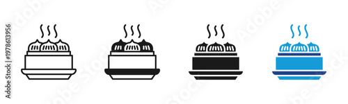 Dim Sum icon set multiple style collection