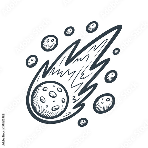 Shooting Meteor Star Galaxy Space Science and Wish Icon