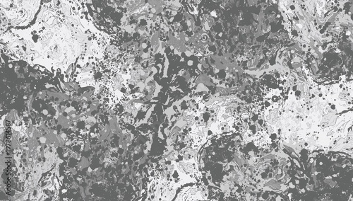 Abstract Grey Marbled Pattern on White Background for Artistic and Design Use