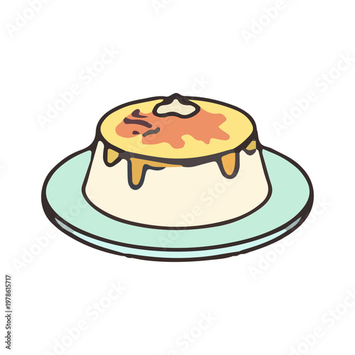 Hand Drawn Custard Pudding Illustration