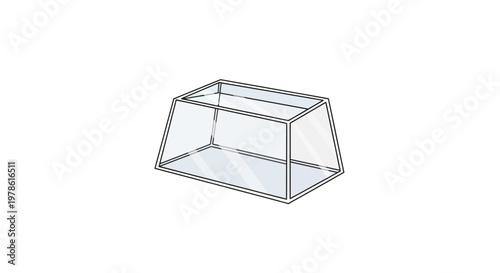 Glass display case empty interior.