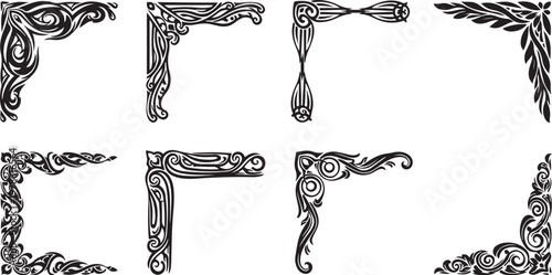 Ornate Border Elements and Decorative Frame Corners