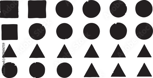 Geometric Shapes in Black and White Background