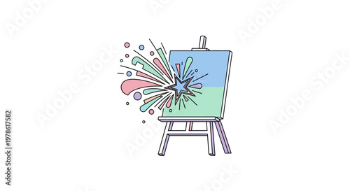 Colorful Explosion on Canvas Board.