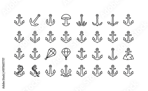 Boat anchors with fluke anchors, plow anchors, claw anchors, mushroom anchors and small watercraft anchoring devices clean