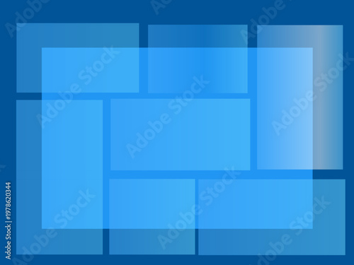 Rectangular boxes with blue lines. Vector illustration of stacked square boxes.	