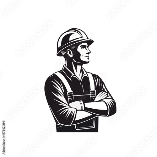 A handsome businessman in a black suit and retro bowler hat looks forward with a smiling expression, embodying the classic detective style of a gentleman in this studio portrait