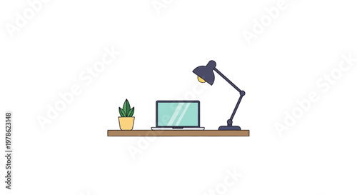 Desk lamp on a wooden table.