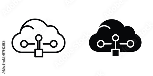 Comparison of cloud computing network diagrams with different visual styles