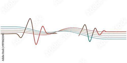 Abstract sound wave visualization showcasing rhythmic patterns and dynamic frequency fluctuations in a clean, modern design