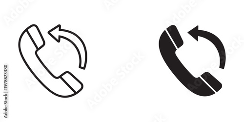 Two telephone icons with different styles indicating communication or call redirection.