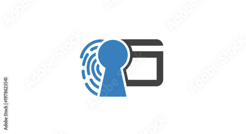 Digital key card access security symbol.