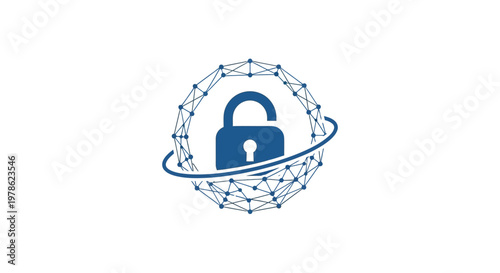 Digital padlock security icon symbol.