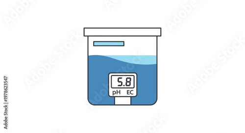 Digital pH Meter Device Screen Closeup.