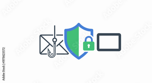Digital Security and Protection Icon Set.