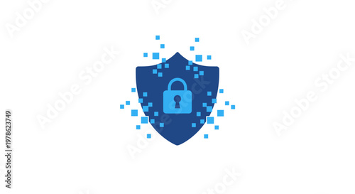 Digital Shield with Lock Icon.