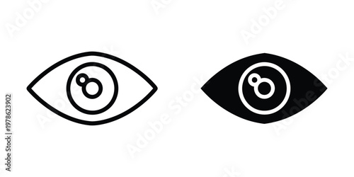 Contrast comparison of stylized eyes with different fill colors and pupil designs