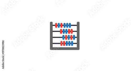 Abacus with colored beads on rods.