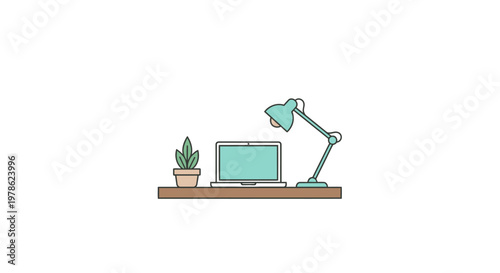 Desk lamp on a wooden desk.