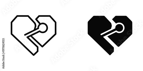 Two stylized heart icons with integrated circuit patterns representing modern love and technology