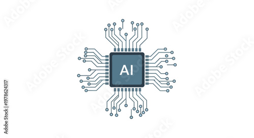 Artificial Intelligence Microchip Circuit Board.
