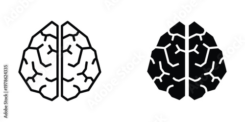 Contrasting visual representations of human brain hemispheres with distinct fill styles
