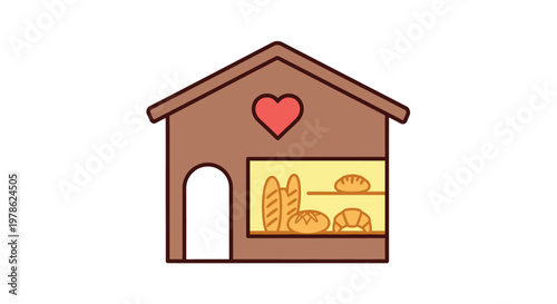 Bakery shop with bread display.