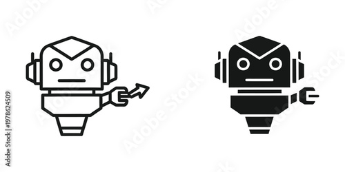 Contrast between a simplistic and a bold robot design with wrench tools