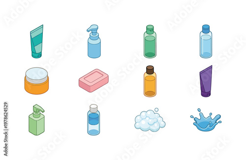 Face cleanser tube, foaming cleanser pump, cleansing gel bottle, micellar water bottle, cleansing balm jar, facial soap bar,