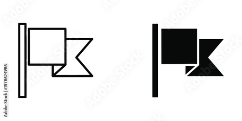 Comparison of abstract geometric flag designs with contrasting filled and unfilled shapes