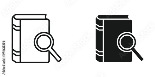 Searching through open and closed books with magnifying glasses
