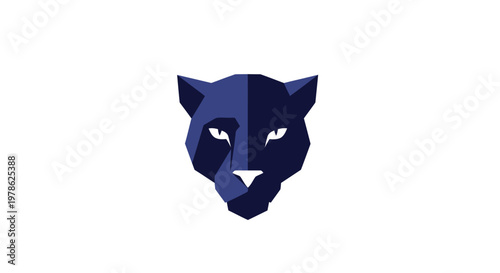Dark Blue Panther Face Closeup Graphic.