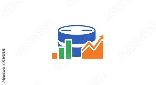 Data Analysis Graph Chart Statistics Icon.