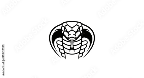 Cobra Snake Head Closeup Illustration.