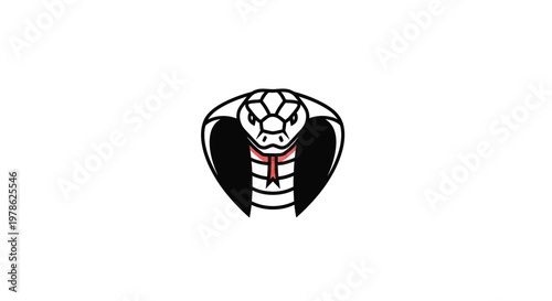 Cobra Snake Head Closeup Illustration.