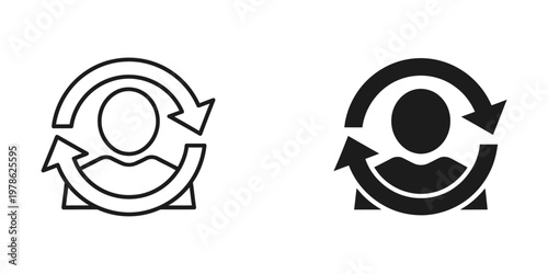 Recycling symbols representing different material processing methods