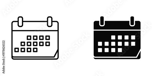 Two contrasting calendar icons representing filled and empty schedules