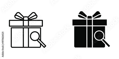 Comparison of gift boxes with and without transparency under a magnifying glass