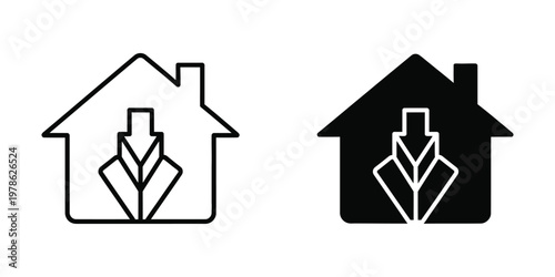 Comparison of house price trends with upward and downward indicators