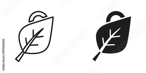 Contrasting leaf icons with handles in different shades for visual distinction