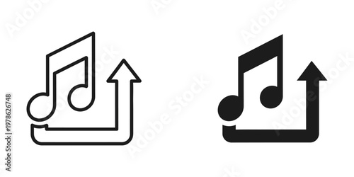 Contrasting icons representing music playback controls with different styles and colors