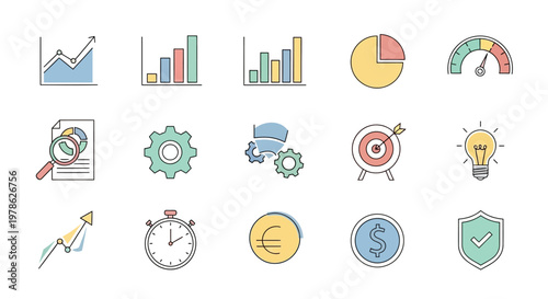 Business Finance Icons and Symbols.