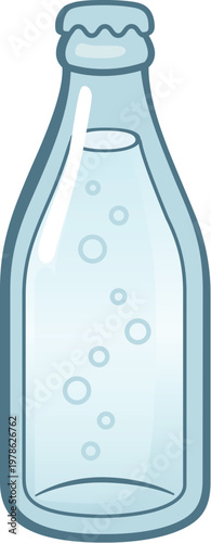 Clear Soda Water Bottle with Bubbles