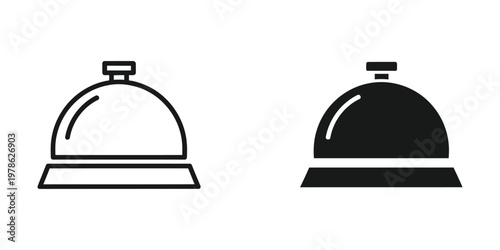 Two differently styled hotel bell call buttons displayed side by side