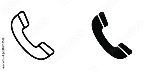 Contrast depiction of old-style telephone handsets with different fill colors